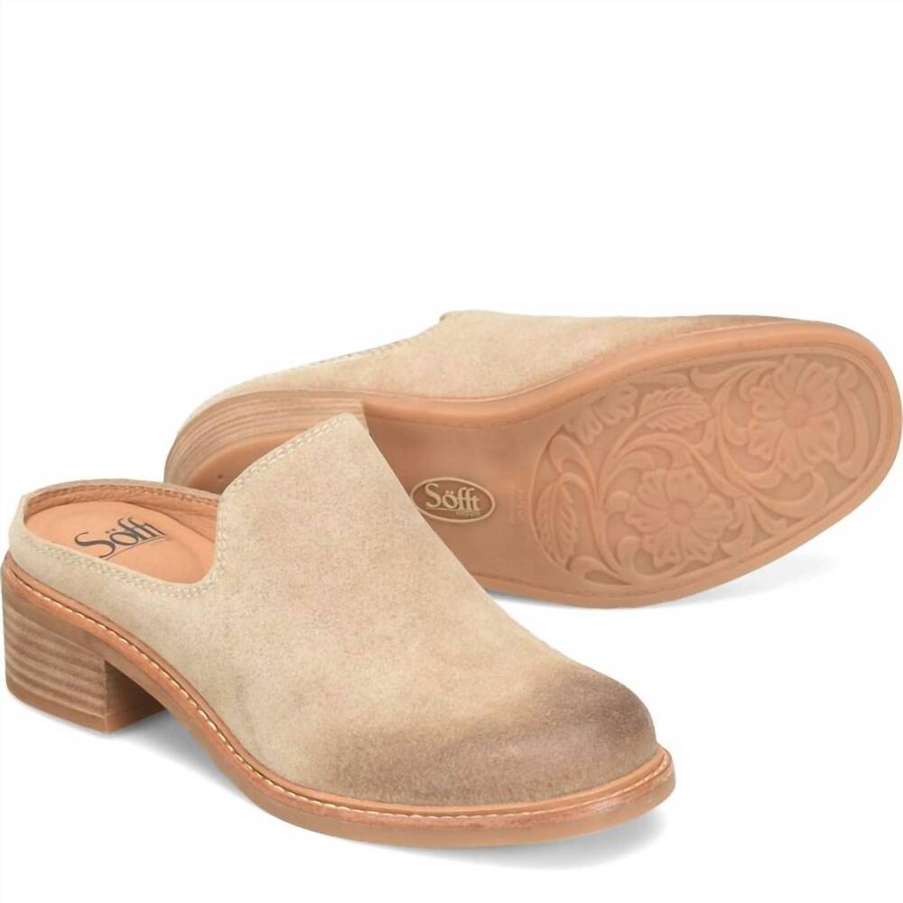 NEW SOFFT women's trinity suede mule in barley